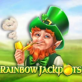 Rainbow Jackpots slot logo by Red Tiger Gaming at Festival Play Casino